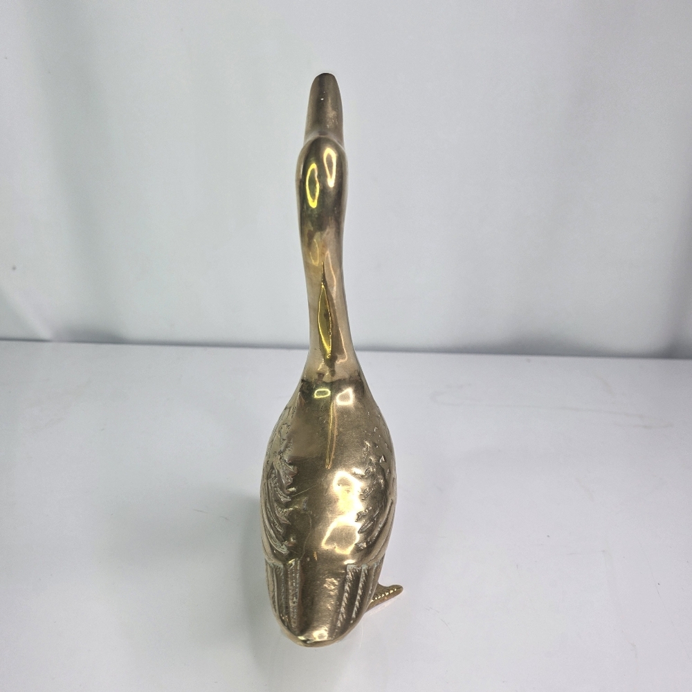 Vintage Brass Duck Goose Webbed Feet Legs Long Neck. - Picture 12 of 12